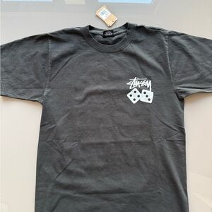 Stussy Black Tee with Dice Design
